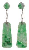 A pair of jadeite ear pendants