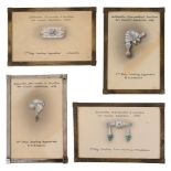 A collection of twelve pencil and gouache 1930s jewellery designs