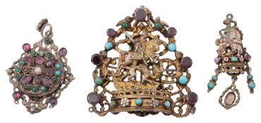 Three 19th century Austro-Hungarian gem-set jewels