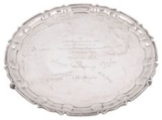 A George V silver presentation salver