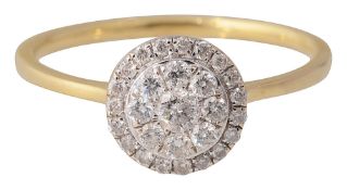 A diamond set cluster ring