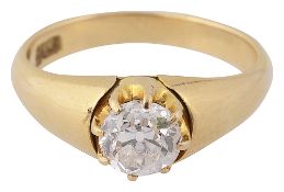 A diamond single stone ring