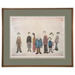 Laurence Stephen Lowry 'His Family', print, signed