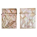 Two Victorian mother of pearl card cases