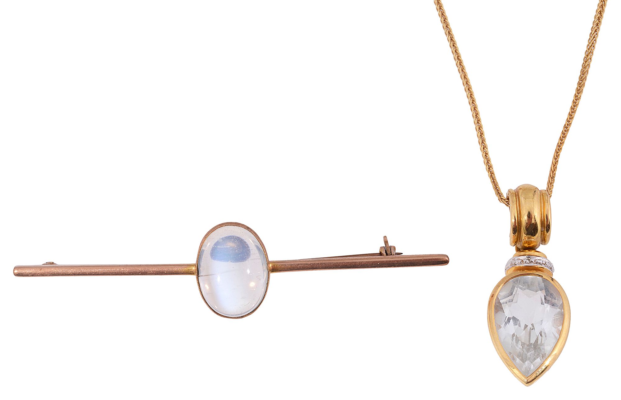 A gem set 18ct pendant necklace
