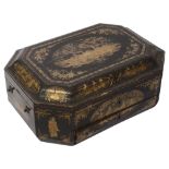 A Chinese export lacquer box, 1820s