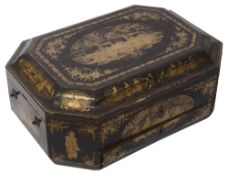 A Chinese export lacquer box, 1820s