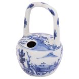 A Chinese blue and white porcelain lime pot