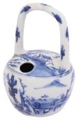 A Chinese blue and white porcelain lime pot