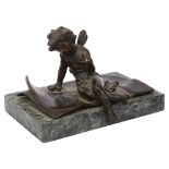 Ernest Justin Ferrand (French 1846-1932) small patinated figure of cupid