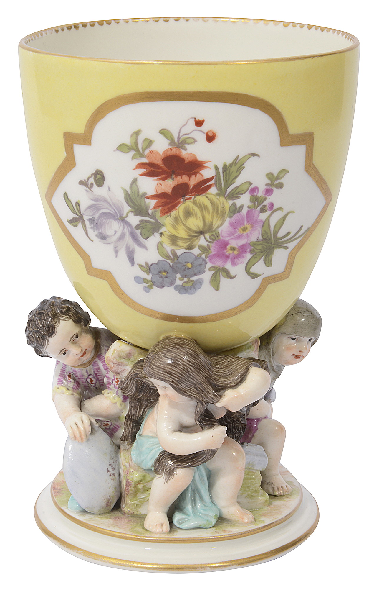 A Meissen style porcelain goblet