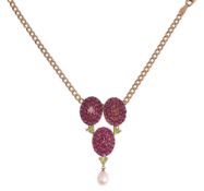 A multi gem-set and cultured pearl pendant necklace