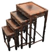 A Chinese nest of four hardwood tables, circa 1900