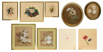 A collection of nine botanical watercolours, early 19th century and later