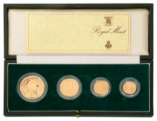 A Royal Mint 1980 gold proof set of four coins