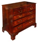 A George III mahogany secretaire chest of drawers