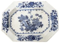 A mid 18th century English Delft chinoiserie serving dish or tureen stand c.1760