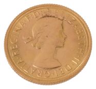 A Queen Elizabeth II gold sovereign, 1968