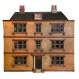 A mid 19th century painted wooden dolls house and furnishings, 'The Grange'