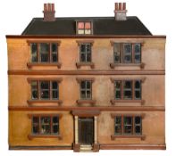 A mid 19th century painted wooden dolls house and furnishings, 'The Grange'