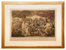After Johann Zoffany, Colonel Mordaunts Cock Match engraved by Richard Earlom