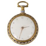 Ellicott of London, a late 18th century 18ct gold and enamel triple cased pocket watch
