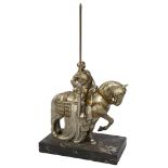 An early 20th century Austrian cold painted spelter touch-tip table / cigar lighter