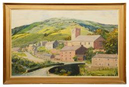 British School (20th century) 'Muker in Swaledale', oil on canvas