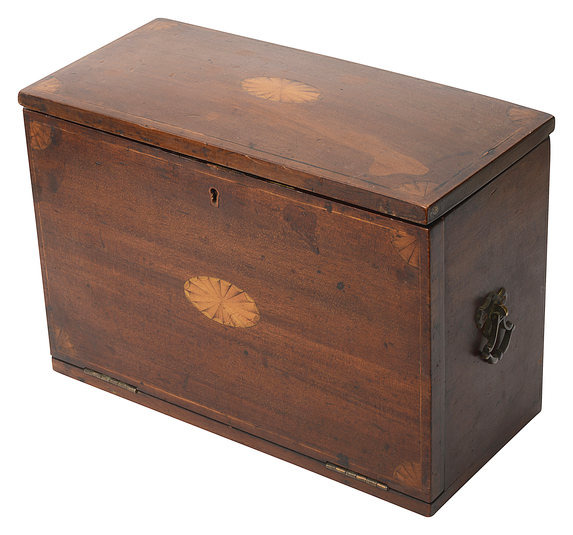 An Edwardian mahogany table top stationery cabinet