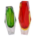 Two Murano Sommerso type glass vases