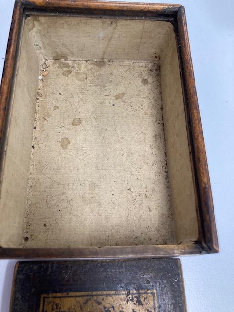 An early 19th century Tunbridge ware ‘The Millers Tomb’ travelling mirror and a white wood box - Image 10 of 10