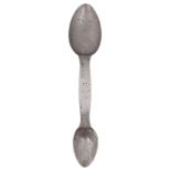 An early Victorian silver double-ended medicine spoon