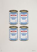 Banksy (British, b. 1975) - 'Four Soup Cans' (Gold and Cream) screen print