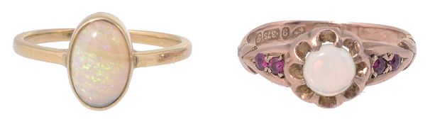 Two opal rings