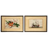 Two Chinese export pith pictures, 19th century