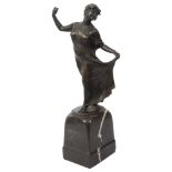 Johann Vierthaler (1869-1957) bronze figure of a maiden