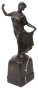 Johann Vierthaler (1869-1957) bronze figure of a maiden