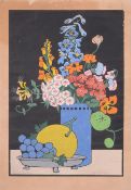John Hall Thorpe (Australian, 1874-1947) 'Flowers + Fruit' still life