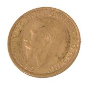 A George V gold sovereign, 1911