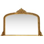 A Victorian giltwood and gesso overmantel mirror