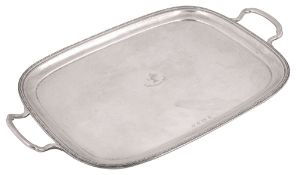 A George V silver twin handled tray