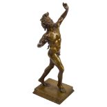 19th century Grand Tour patinated bronze of the Pompeian Dancing Faun