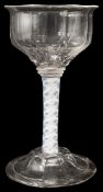An 18th century opaque twist sweetmeat glass c.1760