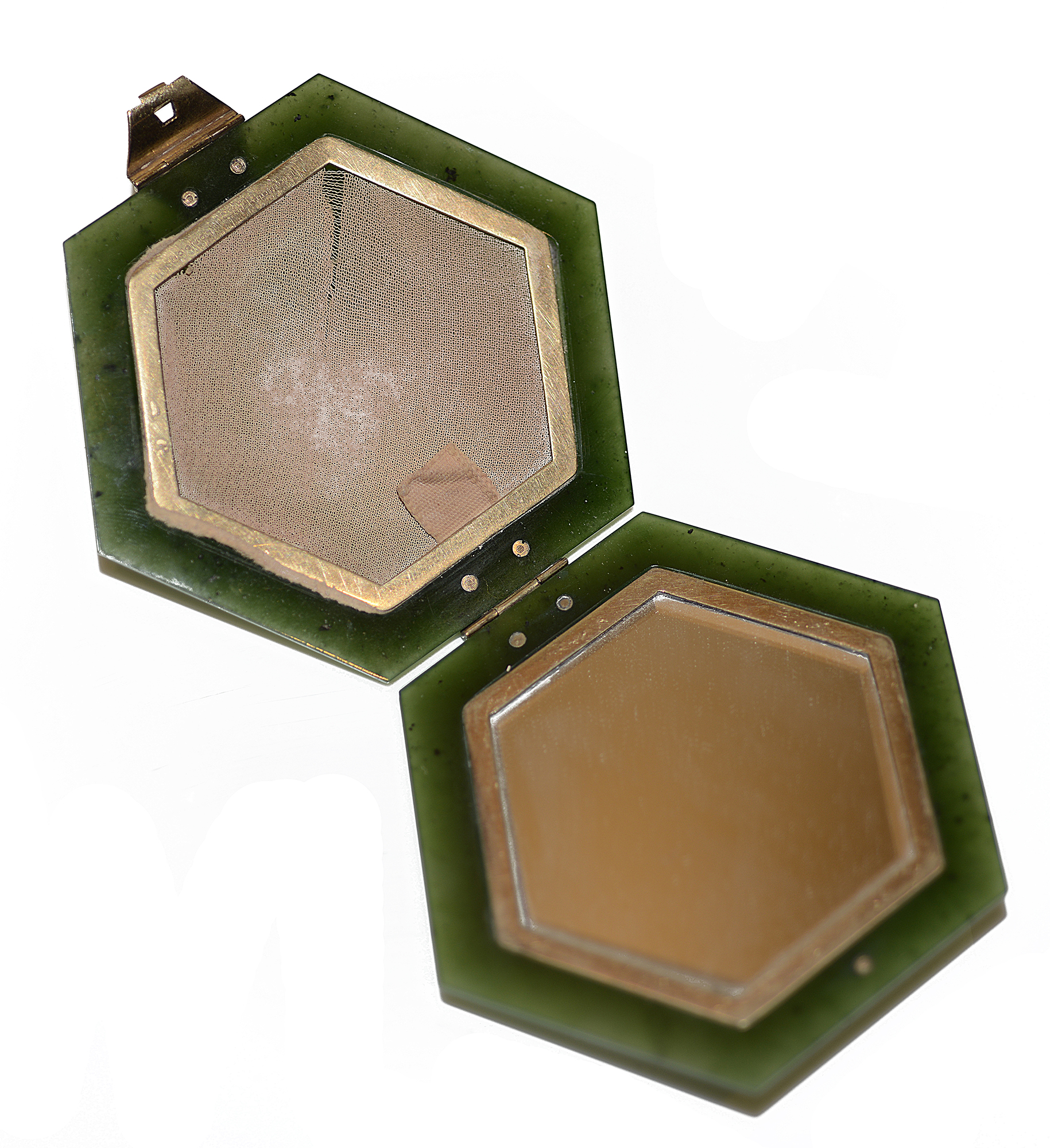 An Art Deco Dunhill nephrite powder compact - Image 3 of 7