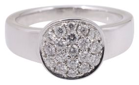 A diamond-set and 18ct white gold ring