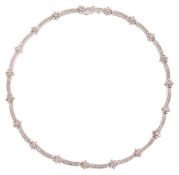 A diamond-set flexible link necklace