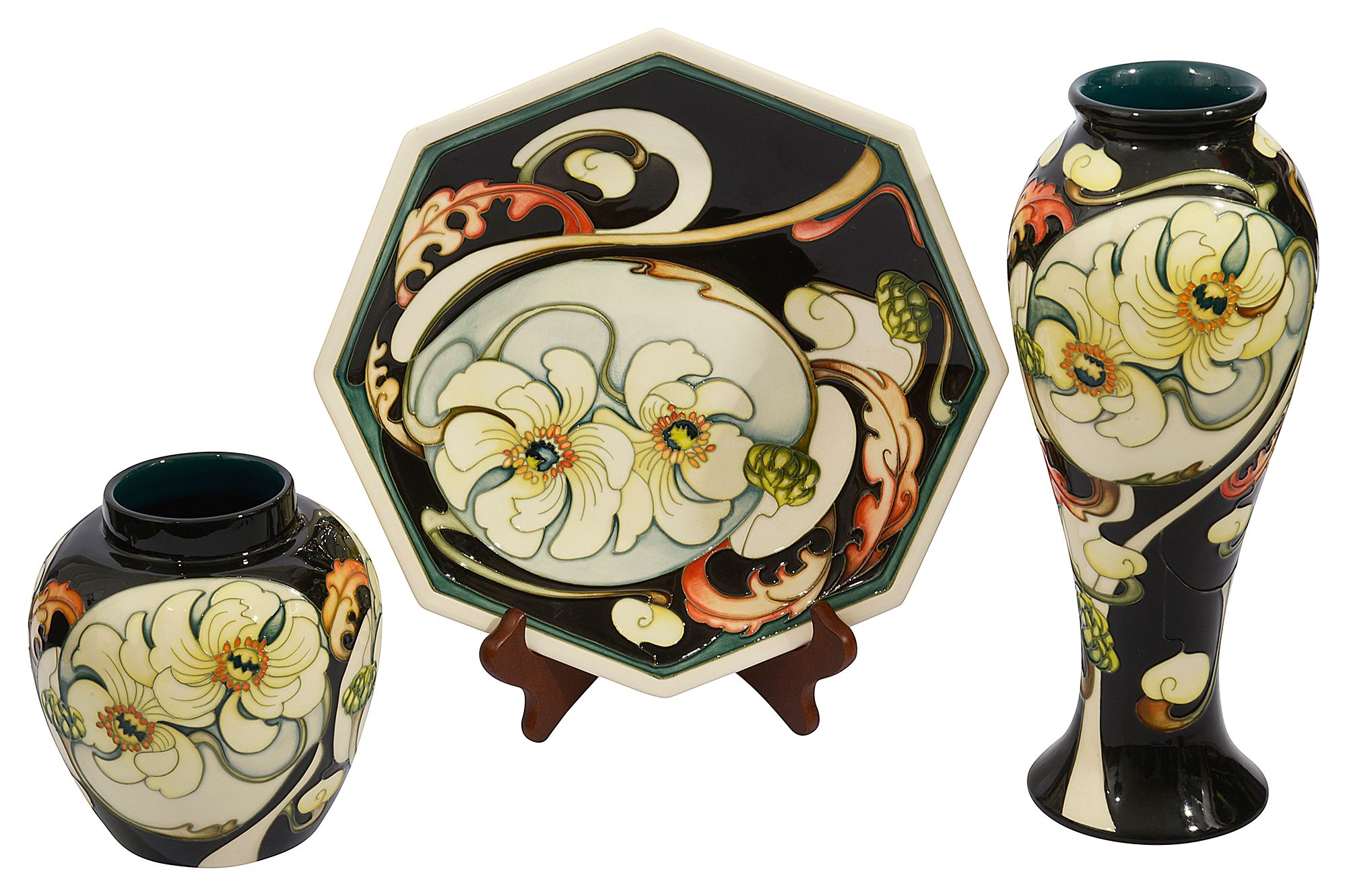 Three Moorcroft 'Mount Cook Lily' pattern pieces