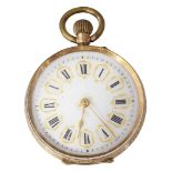 A Swiss 14ct gold open faced pocket watch