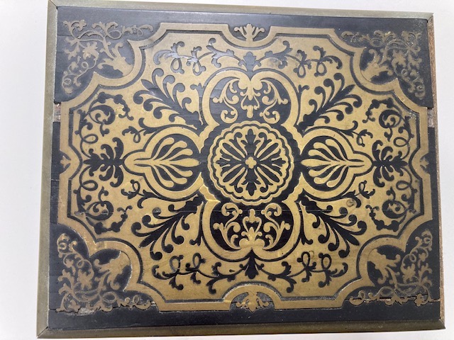 A George IV cut brass boulle marquetry and ebony work box - Image 6 of 10