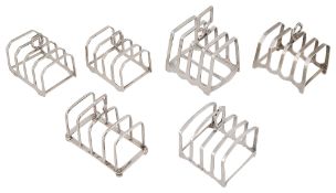 A group of six George V silver toast racks